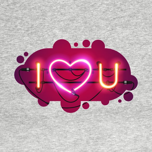 I Love You with Pink Heart Neon Sign by Voysla